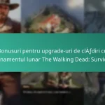 Bonusuri pentru upgrade-uri de clădiri cu abonamentul lunar The Walking Dead: Survivors